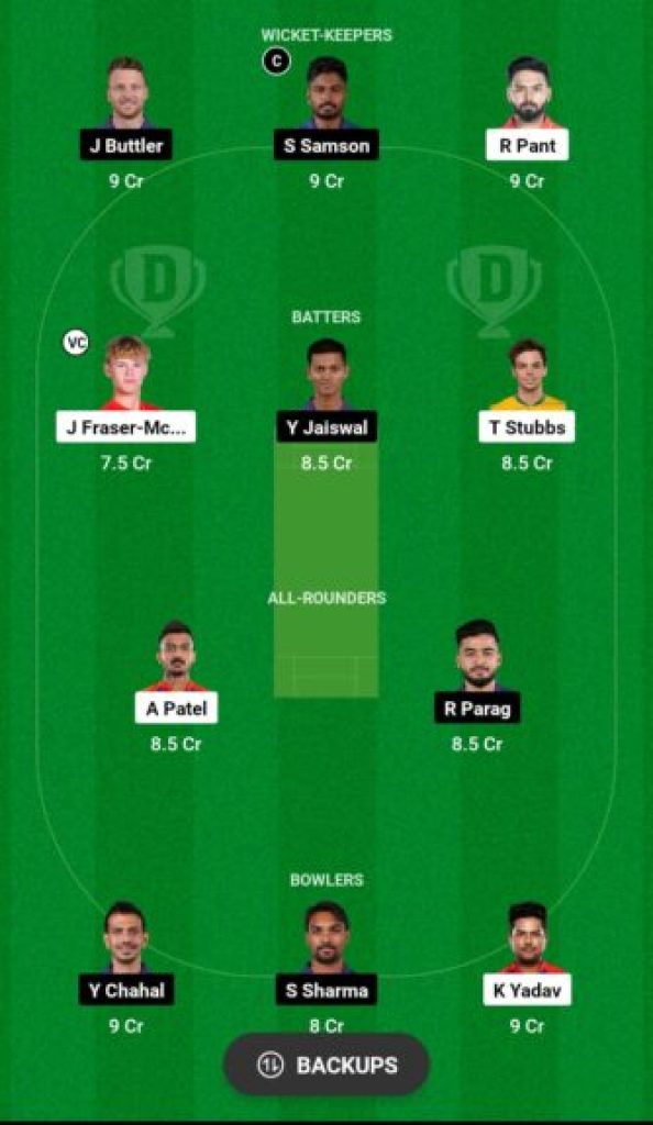 DC vs RR Dream11 Prediction