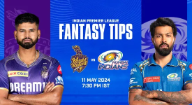 KKR vs MI Dream11 Prediction Today Match IPL 2024, 60th Match, Pitch Report, Weather Report, Playing 11, Dream11 Team Today, Fantasy Tips
