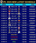 IPL 2025 New Schedule Live Updates